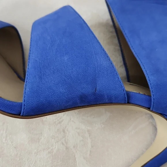 INC International Concepts bright cobalt blue stiletto statement heels size 9.5 - Picture 12 of 16